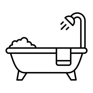 Küvet ikonu vektör illüstrasyonu