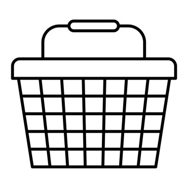 Alışveriş sepeti ikonu. Web için süpermarket arabası vektör simgelerinin basit çizimi
