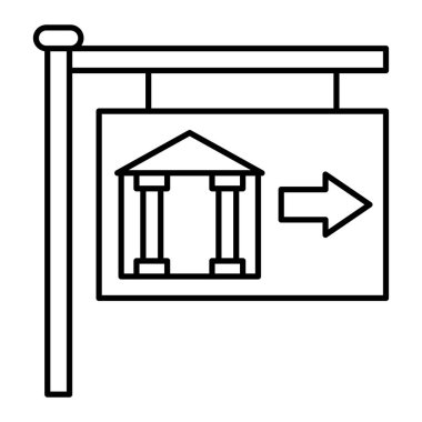 Banka binası simgesi vektör çizimi tasarımı