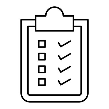 Düz stil izole edilmiş arkaplanda kontrol listesi simgesi