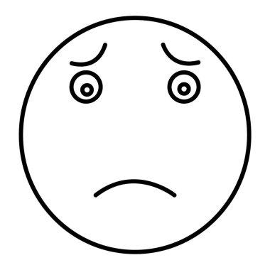 yüz simgesi simgesi. Web için üzgün göz vektör simgelerinin özet çizimi