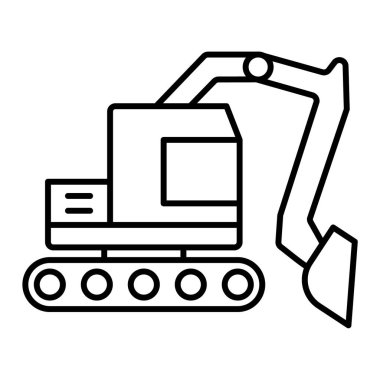 Web ve mobil uygulama tasarımınız için beyaz arkaplanda izole edilmiş kazıcı simgesi vektörü, inşaat logosu konsepti