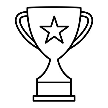 Kupa ikonu. Web için ödül kazanan vektör simgelerinin ana hatları