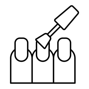 Tırnak cilası ikon vektörü. Ana hatlı dişçi salonu tabelası. izole edilmiş sınır sembolü çizimi