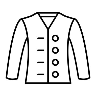 Ağ ve mobil uygulama tasarımınız için beyaz arkaplanda izole edilmiş ceket simgesi vektörü, sweatshirt logo konsepti