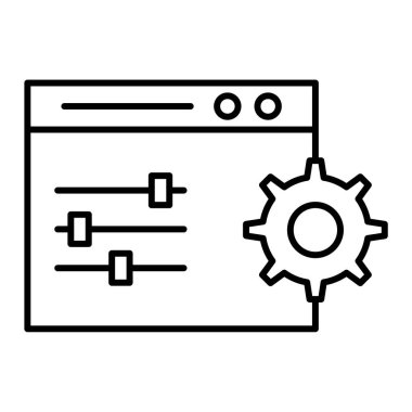 Web sayfası simgesi. Tasarımınız için tarayıcı vektör simgelerinin özet çizimi