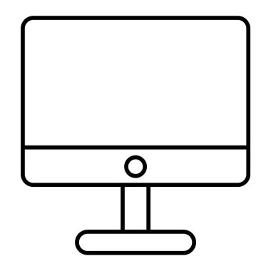 Bilgisayar monitörü simgesi. dizüstü bilgisayar vektörünün özet çizimi ve doldurma biçimi.