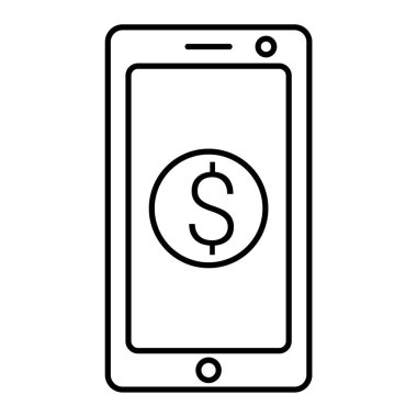 dolar ve para vektör illüstrasyon tasarımlı akıllı telefon