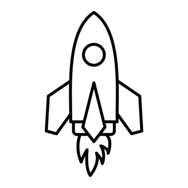 roket ikonu vektör illüstrasyonu
