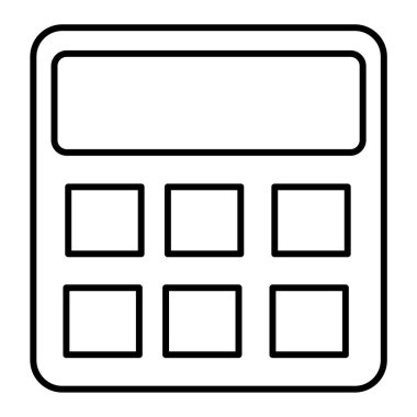 Hesap makinesi simgesi. Web için siyah ve beyaz vektör simgelerinin basit çizimi