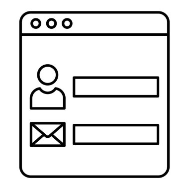 Tarayıcı simgesi. Web için web sitesi vektör simgelerinin basit illüstrasyonu