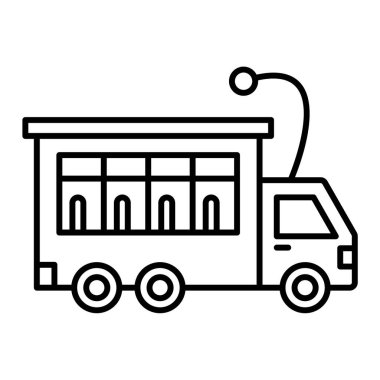 bus simgesi vektörü. İnce çizgi işareti. izole edilmiş sınır sembolü çizimi