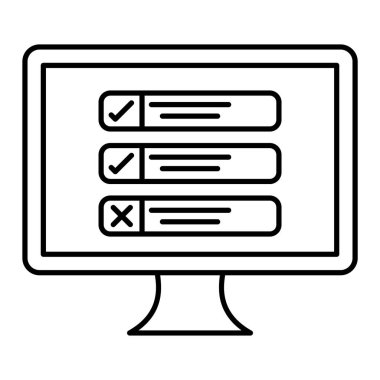 Web sayfası simgesi. Kullanmak için bilgisayar izleyici vektör simgelerinin özet çizimi.