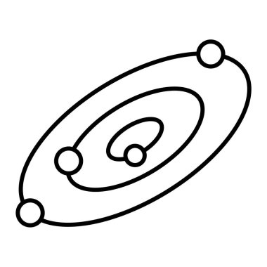 Beyaz arkaplanda izole edilmiş ana hatlı gezegen simgesi. boşluk sembolü 