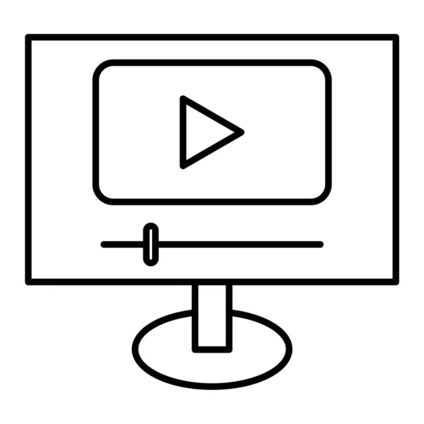 Bilgisayar Monitörü Simgesi Beyaz Arkaplanda Video Kamera Vektör Çizimi Sembolü — Stok Vektör