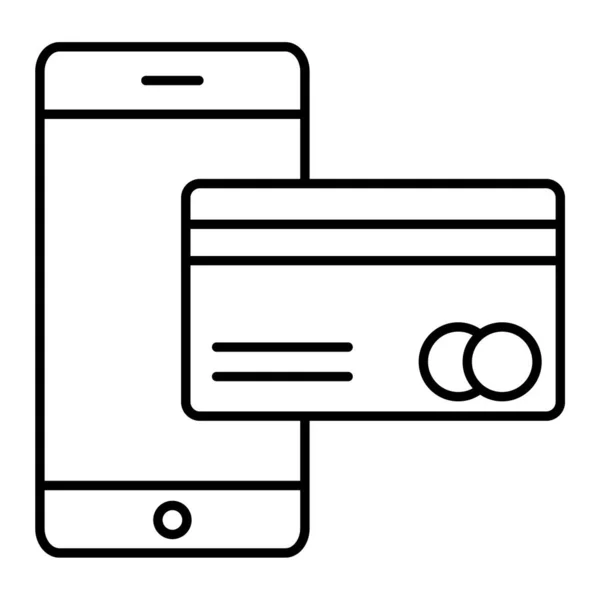 Hitelkártya Okostelefonnal Mobiltelefon Vektorral Illusztráció Tervezés — Stock Vector