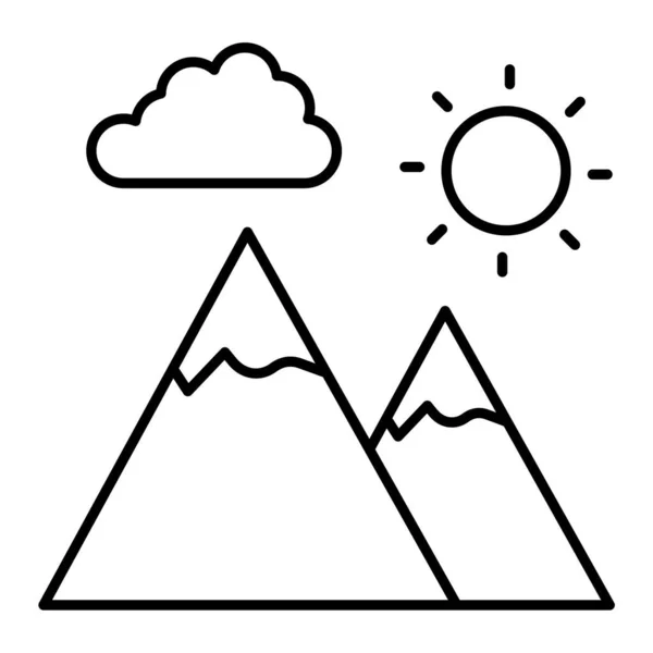 Bergikone Flachen Stil Isoliert Auf Weißem Hintergrund Sommer Symbol Vektor — Stockvektor