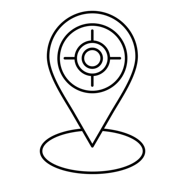 Navigační Ikona Gps Piktogram Zobrazení Vektoru Mapy Osnovy Upravitelný Tah — Stockový vektor