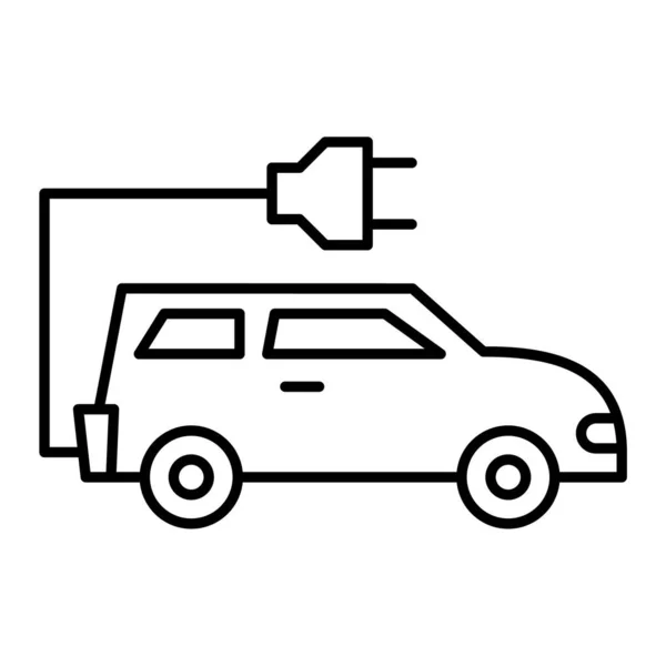 Электромобиль Векторной Иллюстрацией Иконок Разъема — стоковый вектор