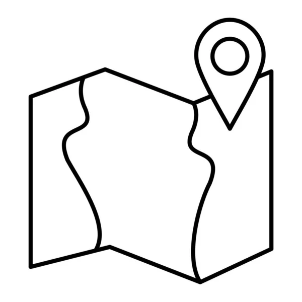 Kaart Pin Pictogram Overzicht Locatie Route Vector Symbool Voorraad Illustratie — Stockvector
