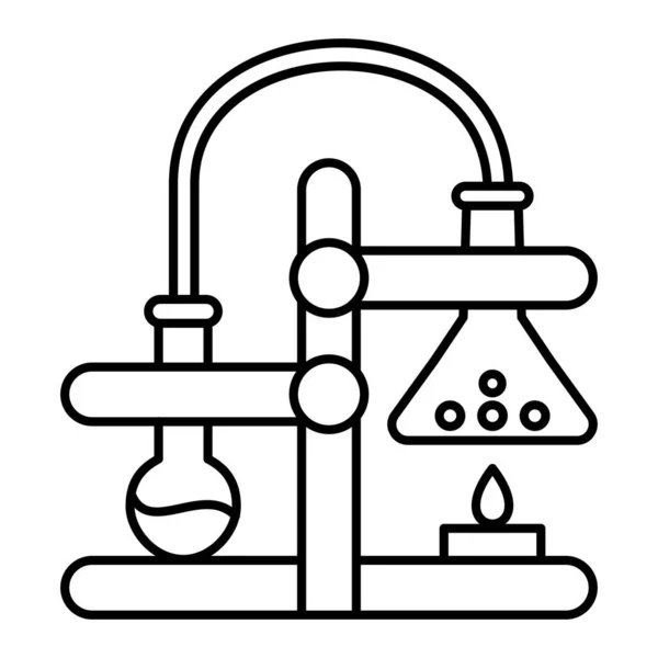 Icono Experimento Químico Esquema Microscopio Vector Símbolo Para Diseño Web — Vector de stock