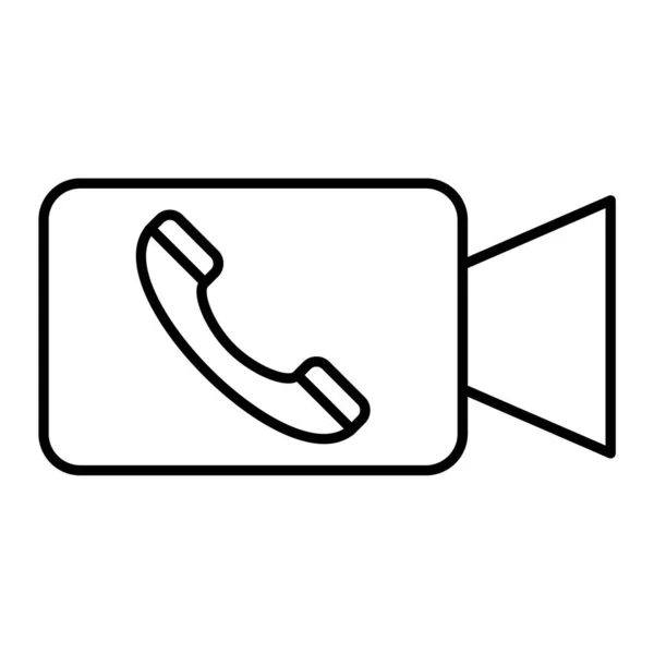 Telefoon Vector Dunne Lijn Pictogram — Stockvector