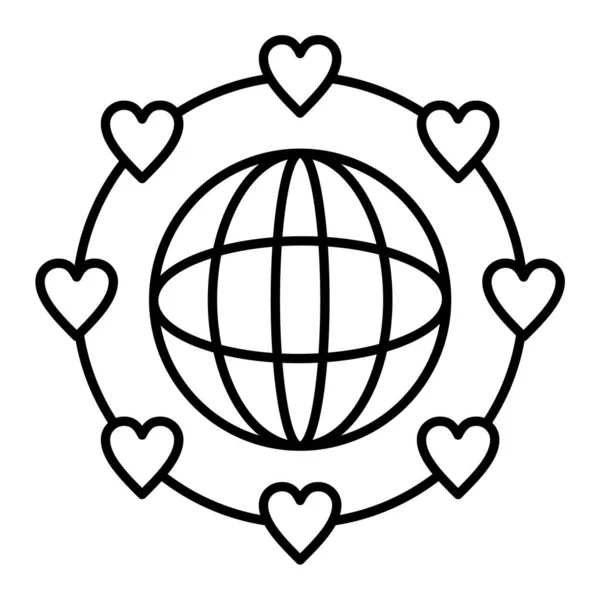 Globus Serca Miłość Wektor Ilustracja Projekt — Wektor stockowy