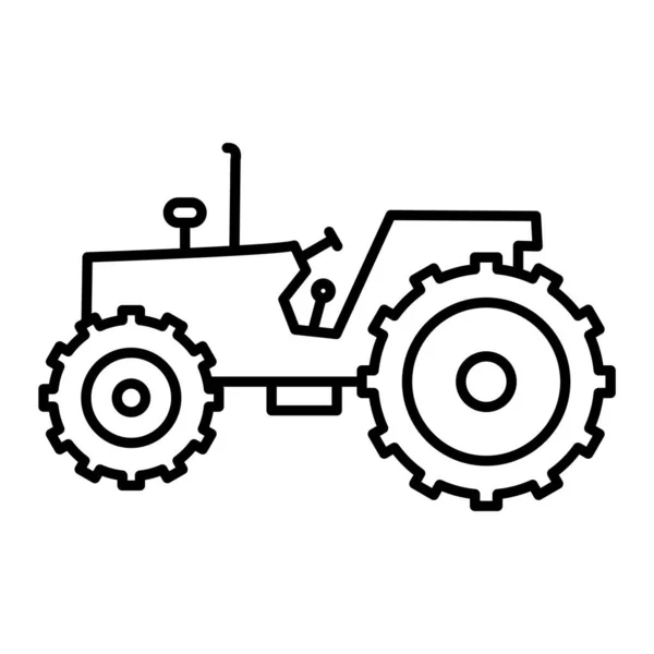 Icono Del Tractor Esquema Ilustración Del Vector Granja Diseño Aislado — Vector de stock