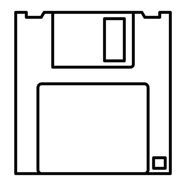 Floppy Disk Icon Outline Illustration Memory Tape Vector Icons Web — стоковый вектор