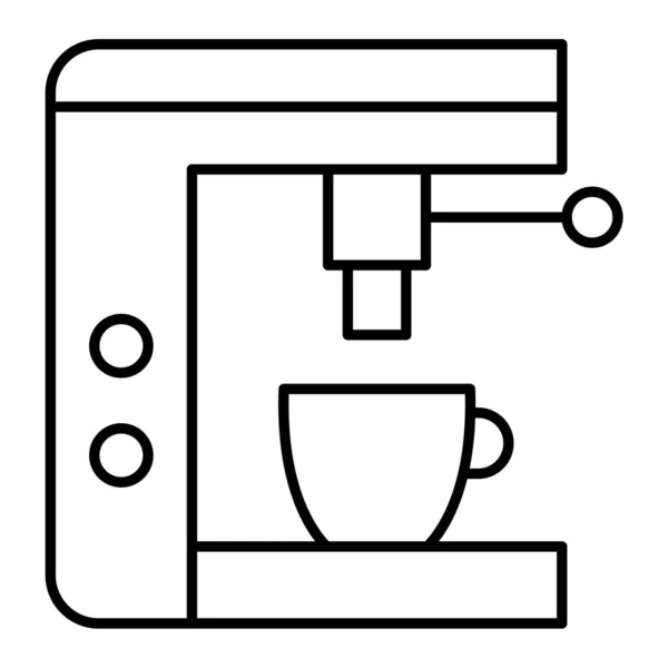 Kaffeemaschine Ikone Umriss Illustration Der Teetassen Vektor Symbole Für Das — Stockvektor