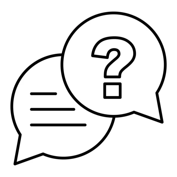 Speech Bubble Question Mark Icon Outline Illustration Chat Vector Icons — Vettoriale Stock