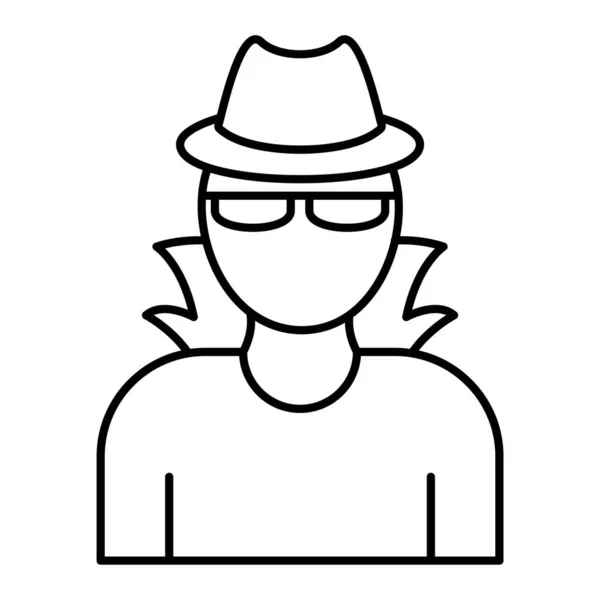 Hombre Con Sombrero Gafas Vector Ilustración Diseño — Vector de stock