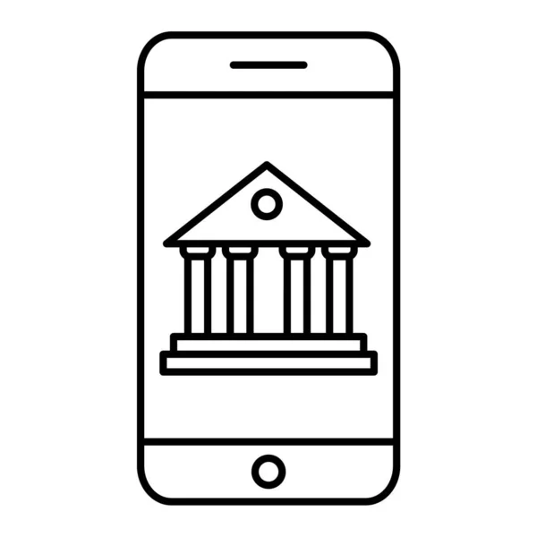 Smartphone Met Bank Mobiel Bankieren Pictogram Vector Illustratie Ontwerp — Stockvector