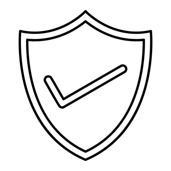 Escudo Com Ícone Marca Seleção Ilustração Vetorial —  Vetores de Stock