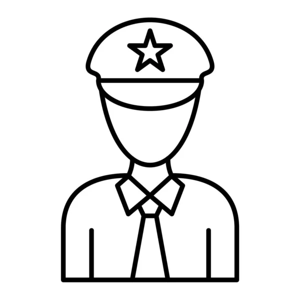 Αστυνομικός Εικονίδιο Περίγραμμα Στυλ Απομονώνονται Λευκό Φόντο Στρατιωτικό Σύμβολο — Διανυσματικό Αρχείο