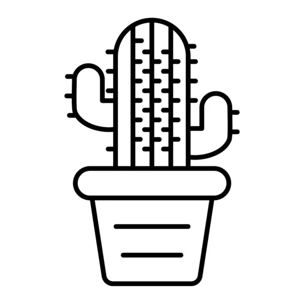 Icono Cactus Estilo Plano Aislado Sobre Fondo Blanco Verano Símbolo — Vector de stock