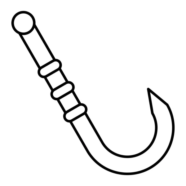 Икона Рыболовного Крюка Контурная Иллюстрация Векторных Значков Веревки Паутины — стоковый вектор