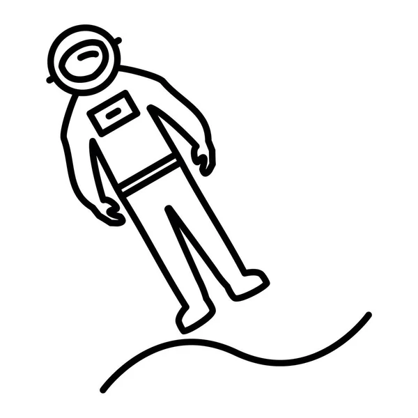 Ikona Astronauty Zarys Ilustracji Ikon Wektora Robota Sieci — Wektor stockowy