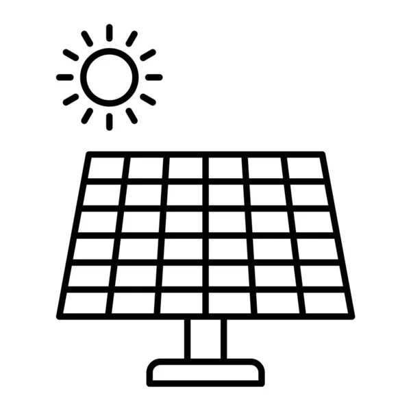 Ícone Painel Solar Delinear Ilustração Ícones Vetoriais Energia Para Web —  Vetores de Stock