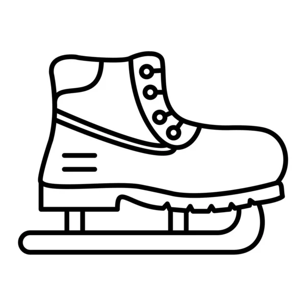 Ícone Bota Hóquei Gelo Esboço Esporte Sapato Vetor Ilustração Pictograma — Vetor de Stock