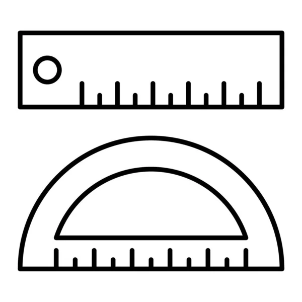 Ikona Řádku Pravítka Školy — Stockový vektor