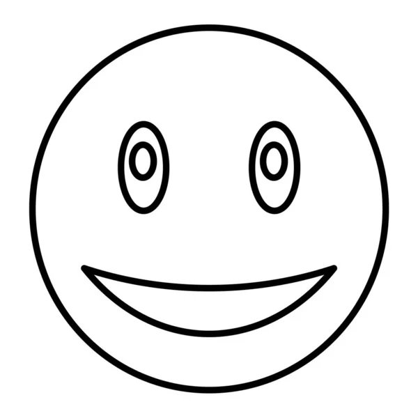 Smát Tvář Emotikonu Ikonu Obrys Ilustrace Šťastné Smajlík Vektorové Ikony — Stockový vektor