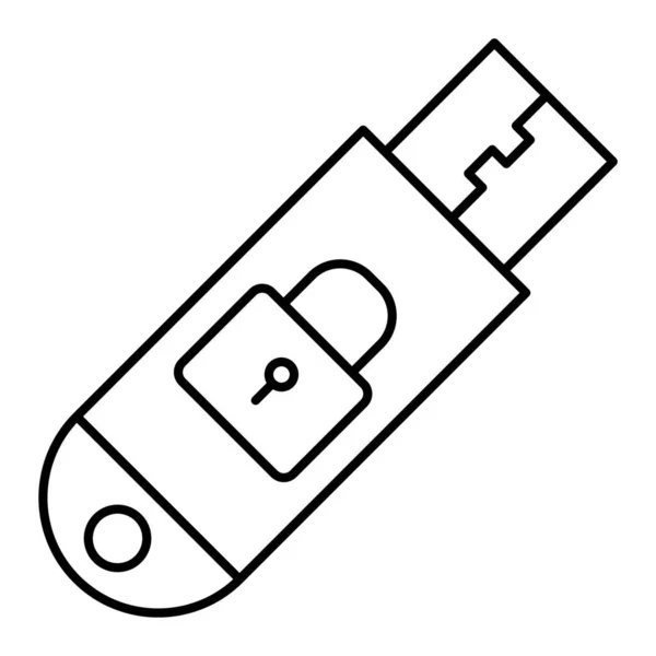 Usb Flash Drive Значок Контурная Иллюстрация Векторных Значков Устройств Памяти — стоковый вектор