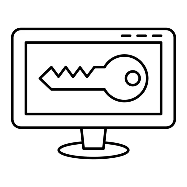Ноутбук Ключем Замок Векторний Дизайн Ілюстрації — стоковий вектор