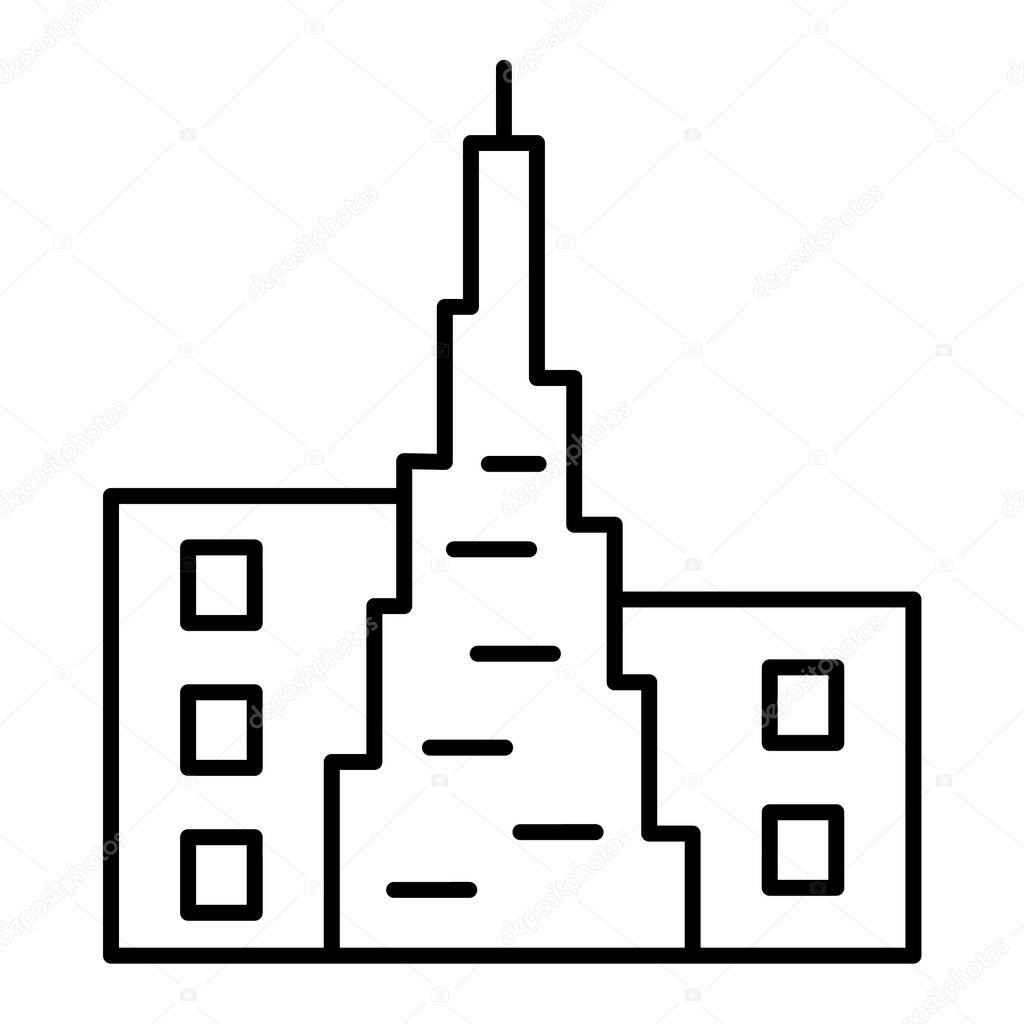 city building icon. outline illustration of skyscraper vector icons. cityscape isolated on white background