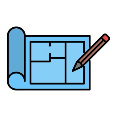 Bir kalem simgesinin vektör illüstrasyonu