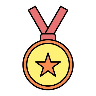 Madalya ödülü ikonu vektör illüstrasyon grafik tasarımı