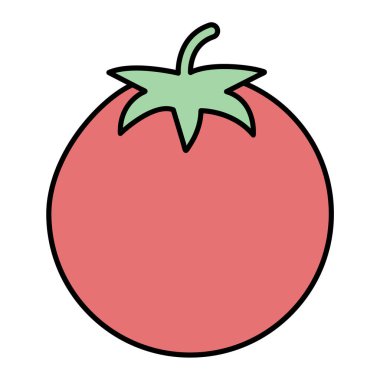 Domates ikonu. beyaz arkaplanda kırmızı biber vektör çizimi