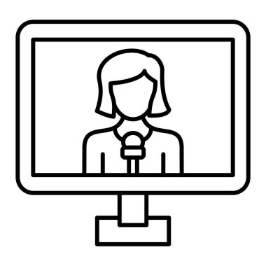 Muhabir. Web simgesi basit illüstrasyon