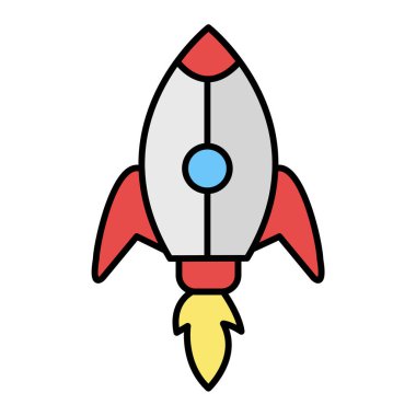 roket fırlatma simgesi vektör çizimi